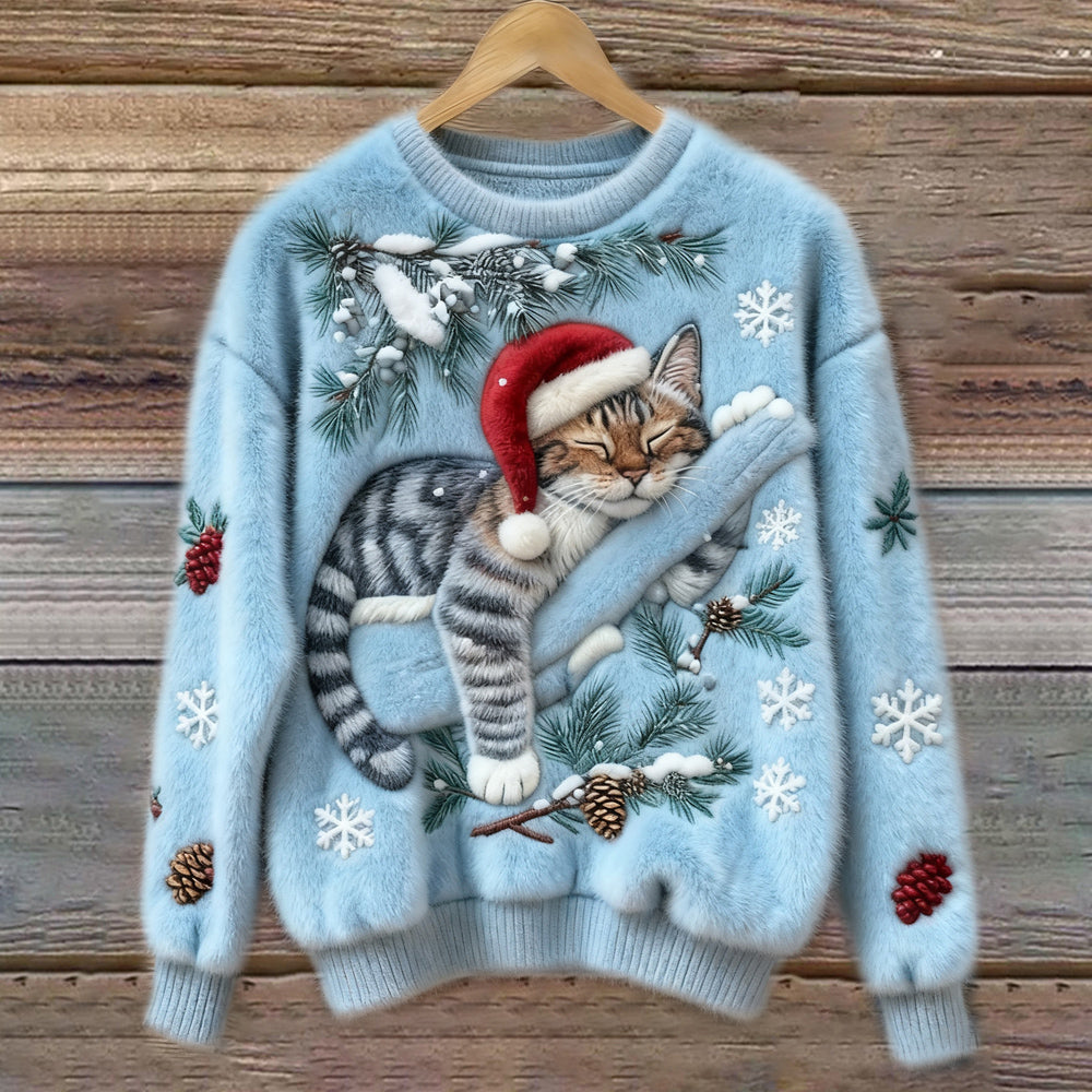 Świąteczny sweter z kotem