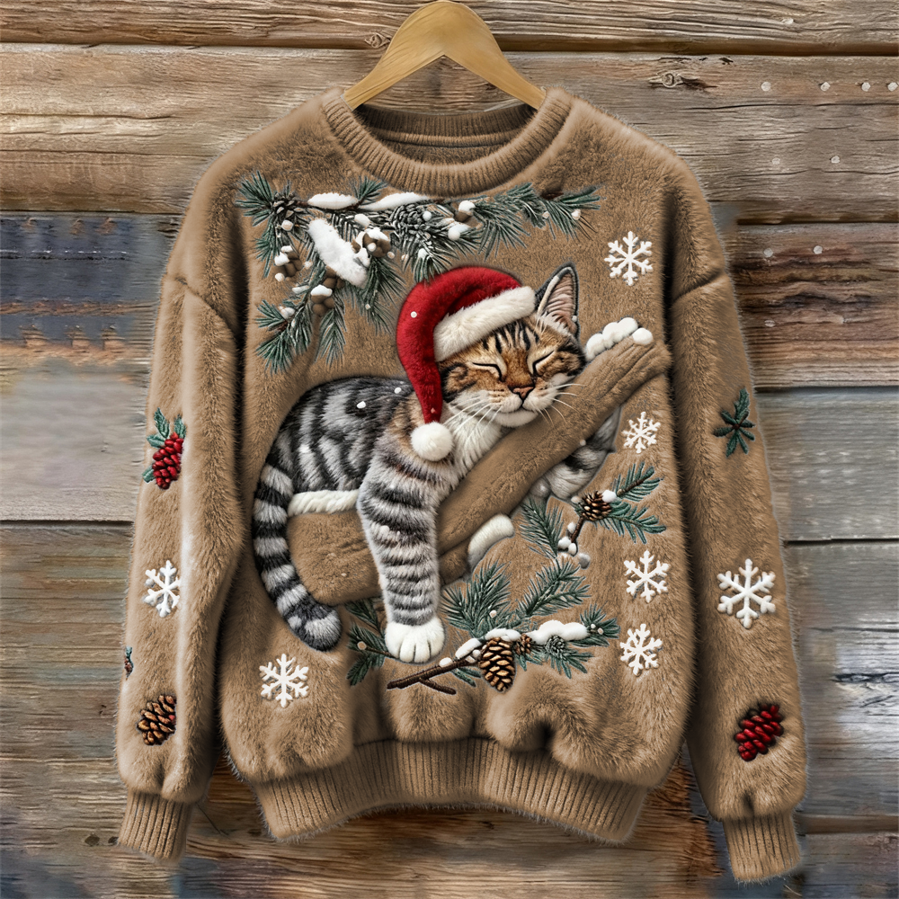 Świąteczny sweter z kotem