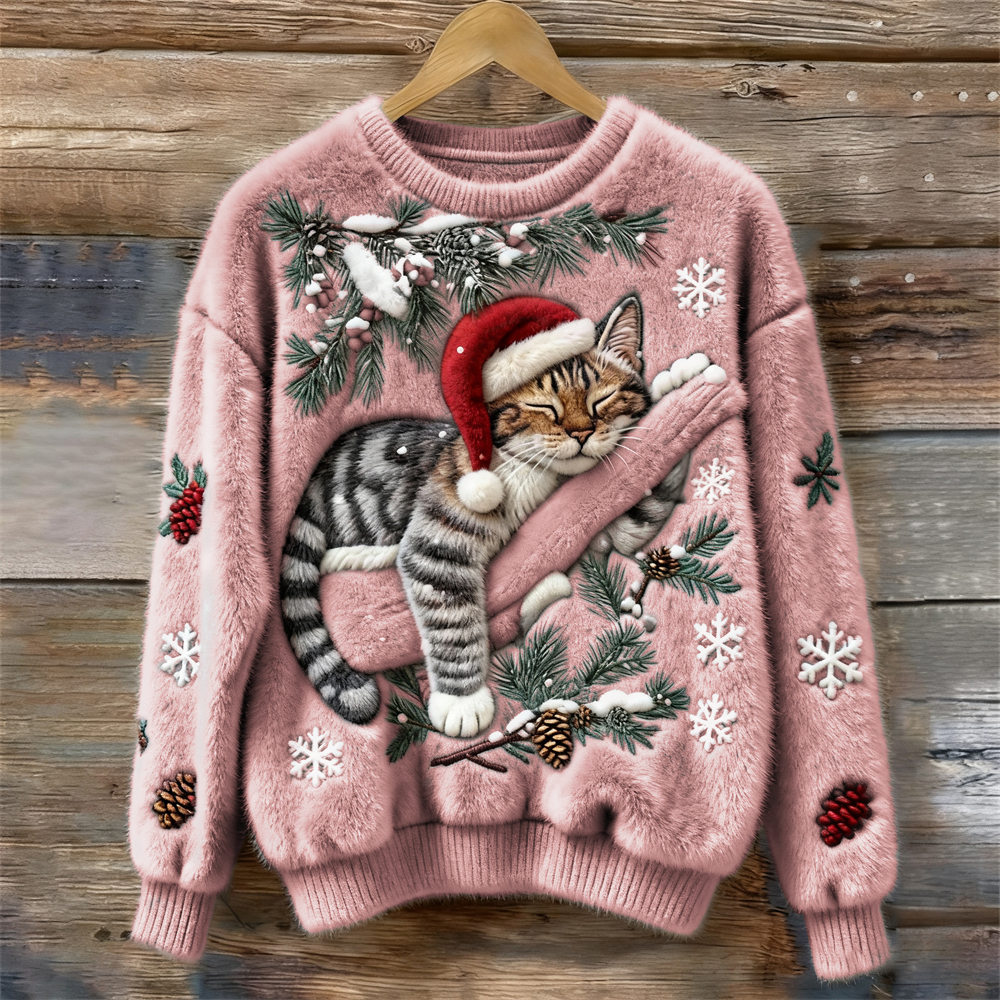 Świąteczny sweter z kotem