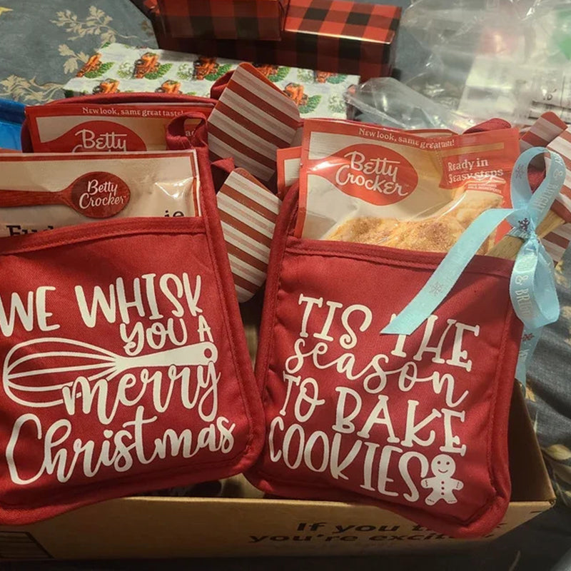 Świąteczny zestaw do pieczenia z łapką kuchenną