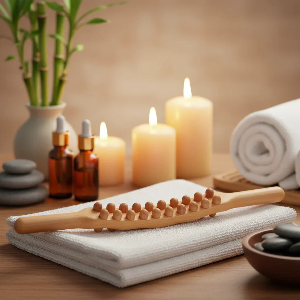 THERAWOOD – Luxury Gua Sha Massage Stick made of Wood | Promotes Blood Circulation & Muscle Relaxation