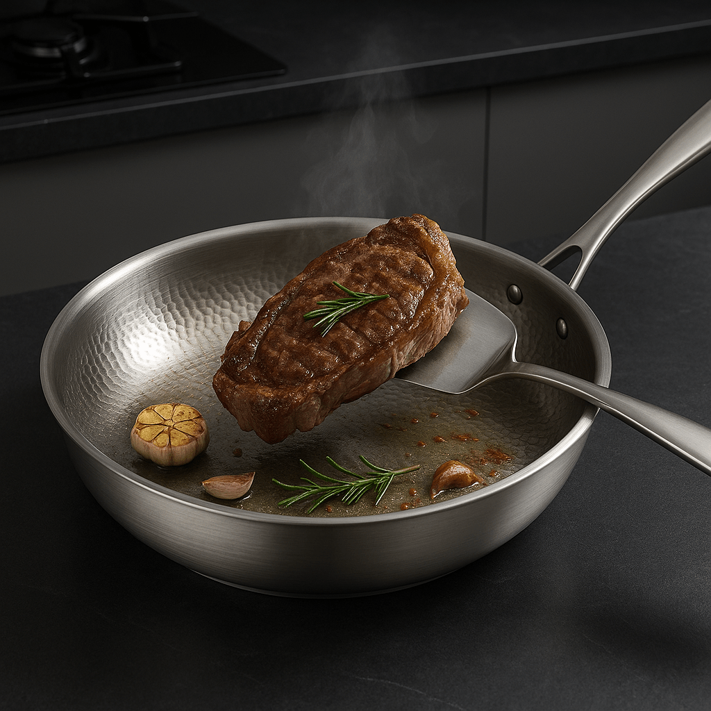TITANFORGE Premium Pan 2.0 - Scratch-Resistant Titanium Pan Without Coating for Perfect Frying Results