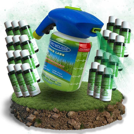 Trawnik w płynie Hydro Mousse z nasionami trawy w sprayu | Łatwa aplikacja do ubytków w trawniku i miejsc intensywnie użytkowanych