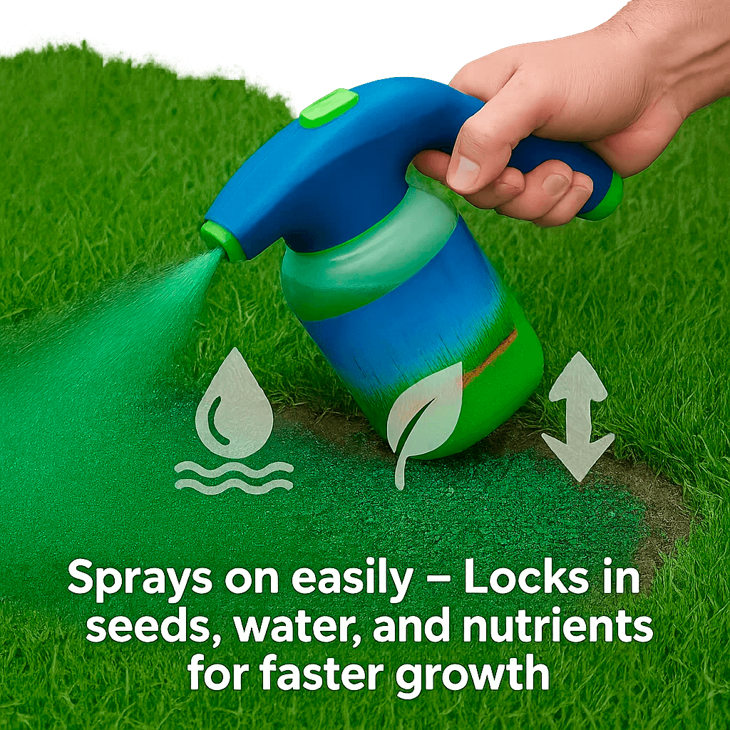 Trawnik w płynie Hydro Mousse z nasionami trawy w sprayu | Łatwa aplikacja do ubytków w trawniku i miejsc intensywnie użytkowanych