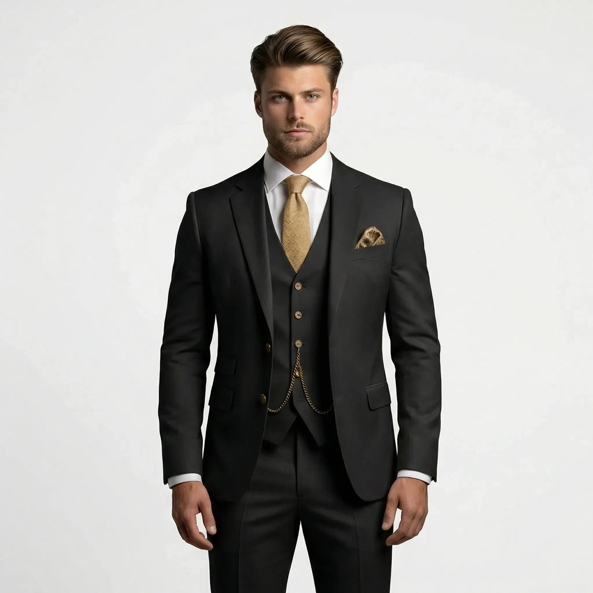 Trzyczęściowy garnitur slim fit