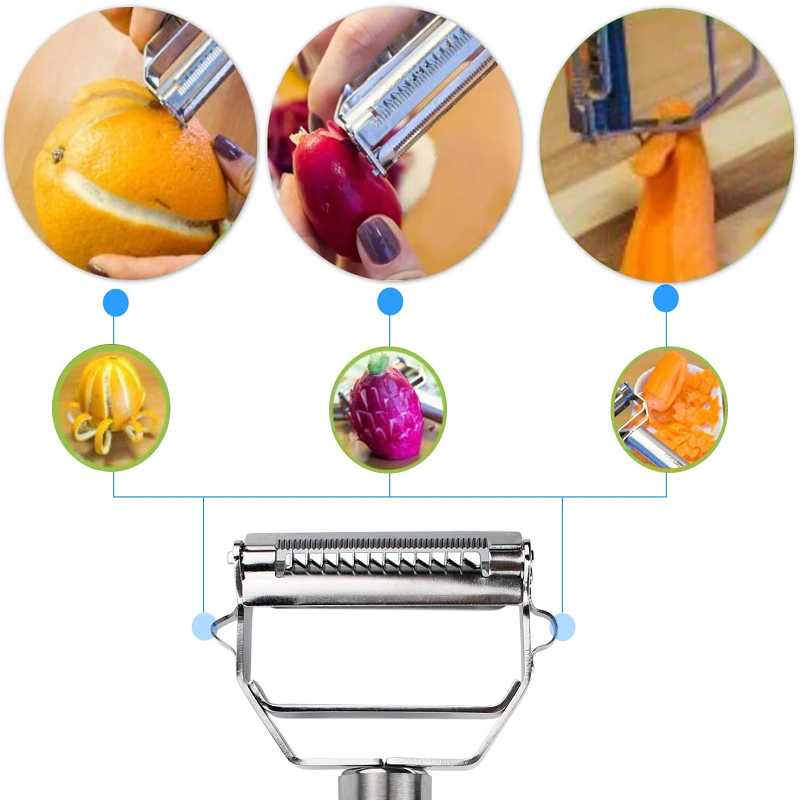 Ultra-Sharp Stainless Steel Multifunction Vegetable Peeler & Julienne Cutter