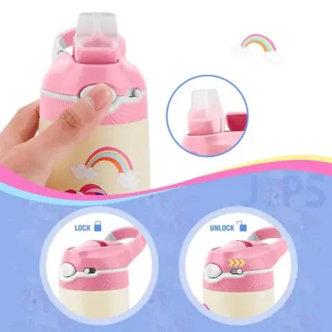 Unicorn Insulated Water Bottle with Straw