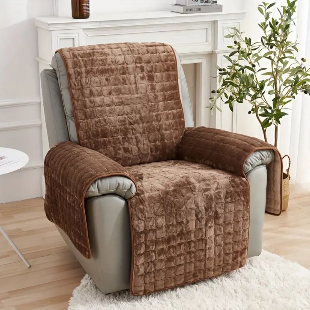 Velvet Grid Recliner Cover