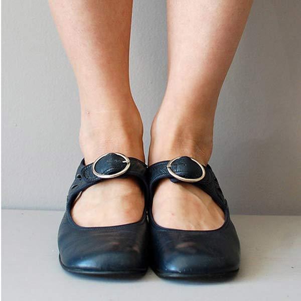 Vintage Round-Toed Orthopaedic Shoes for Autumn - Opal