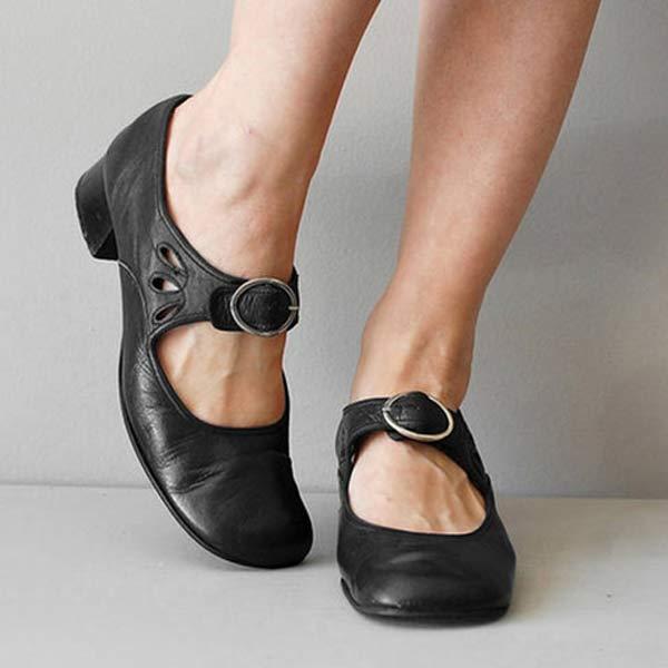 Vintage Round-Toed Orthopaedic Shoes for Autumn - Opal