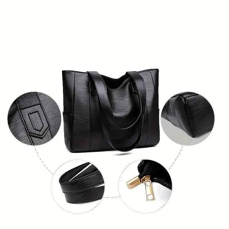 VINTARIS – Elegant leather shoulder bag with retro touch and smooth surface