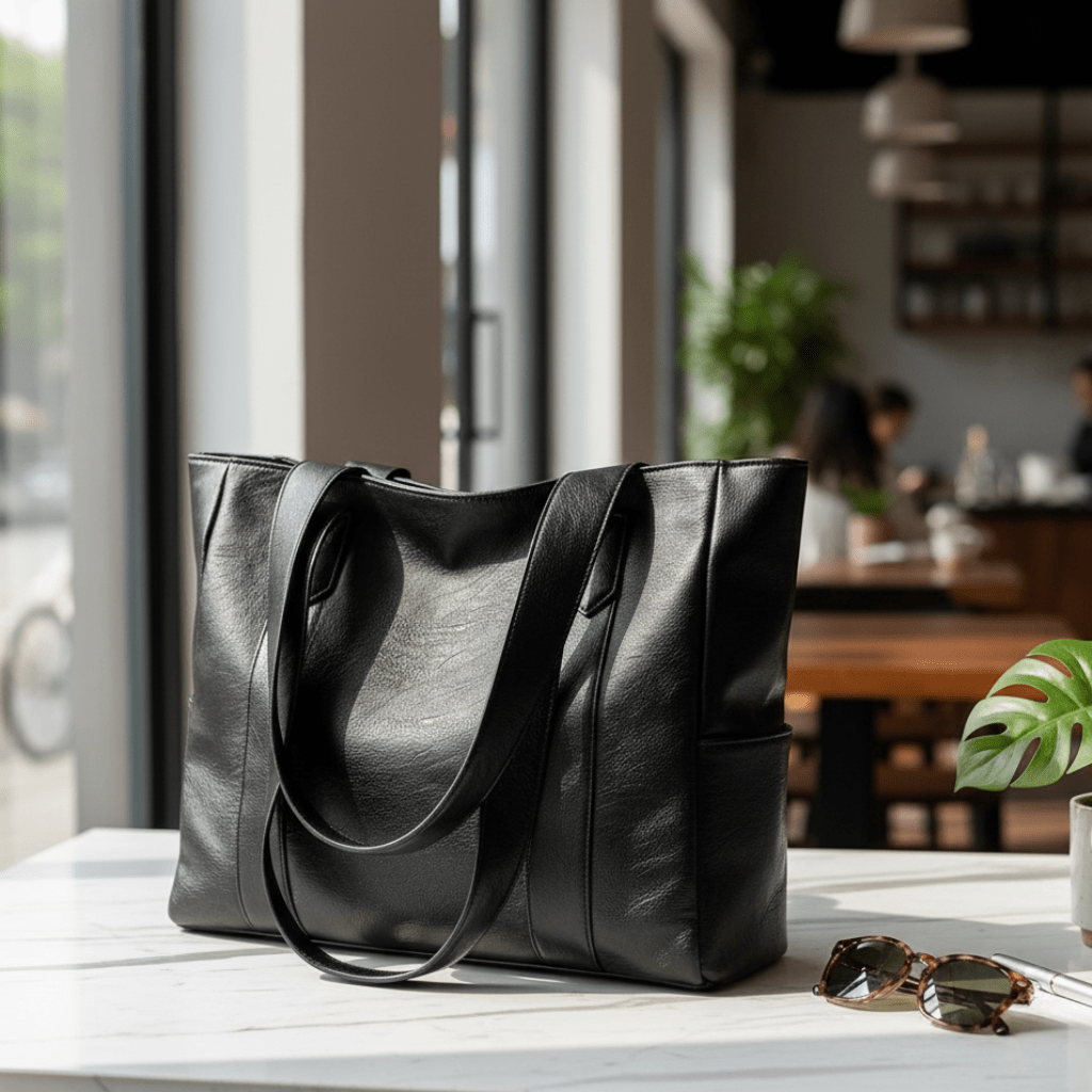 VINTARIS – Elegant leather shoulder bag with retro touch and smooth surface