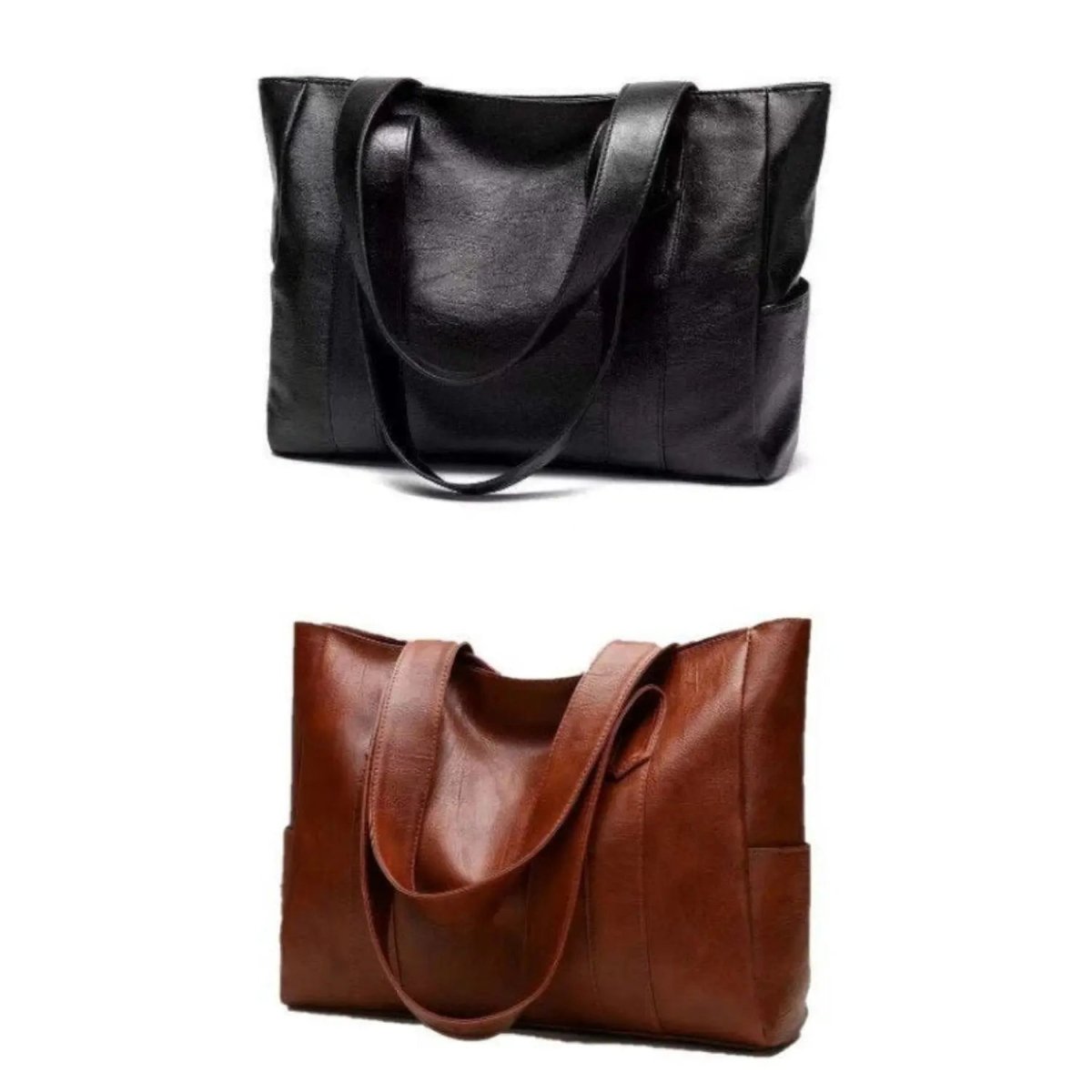 VINTARIS – Elegant leather shoulder bag with retro touch and smooth surface