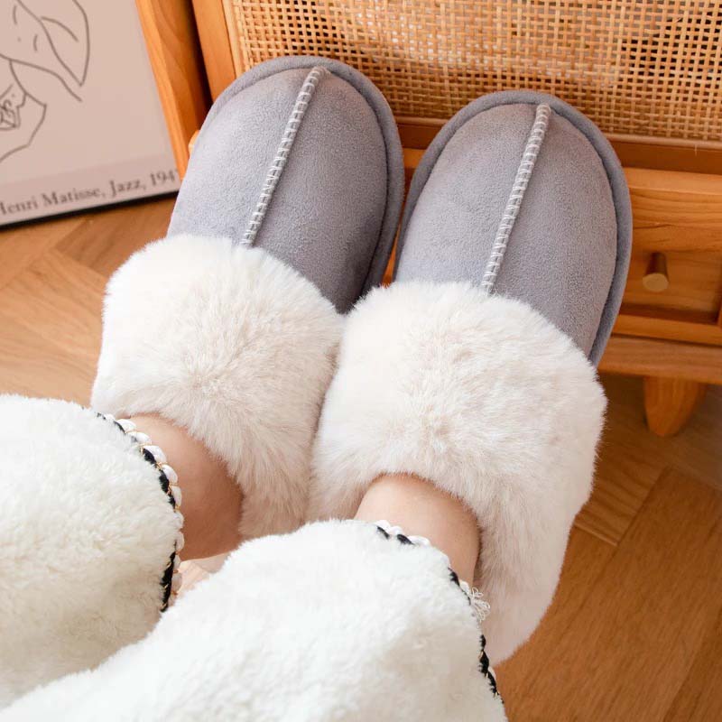 Warm Lined Slippers with Soft Lining and Non-Slip Sole