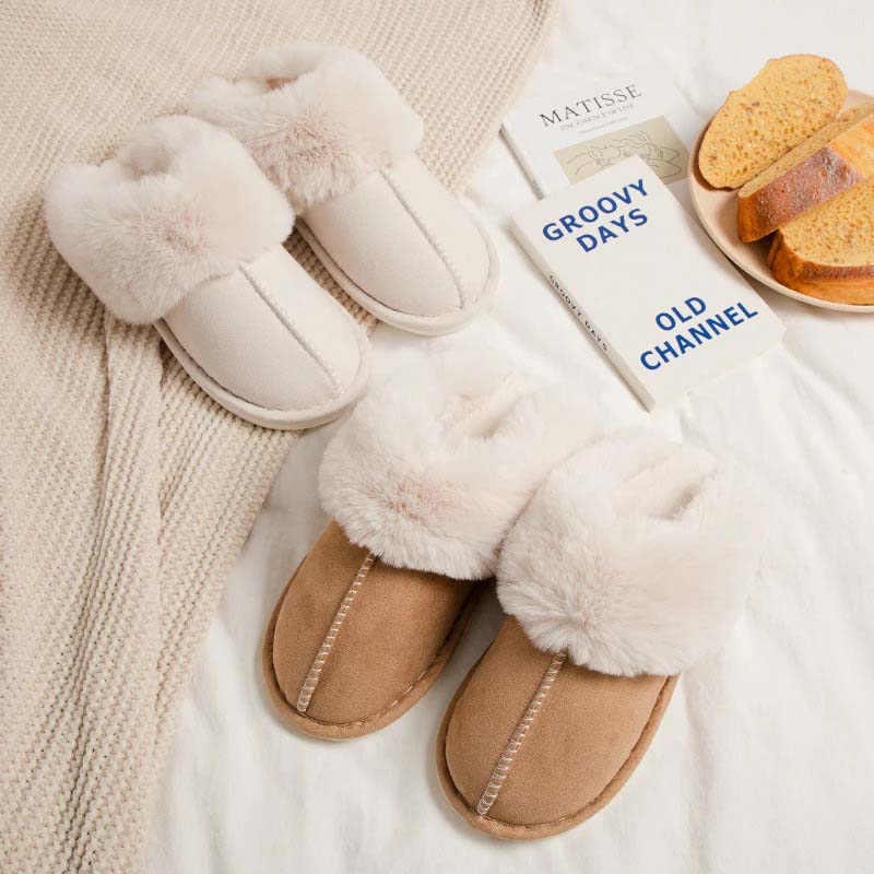 Warm Lined Slippers with Soft Lining and Non-Slip Sole