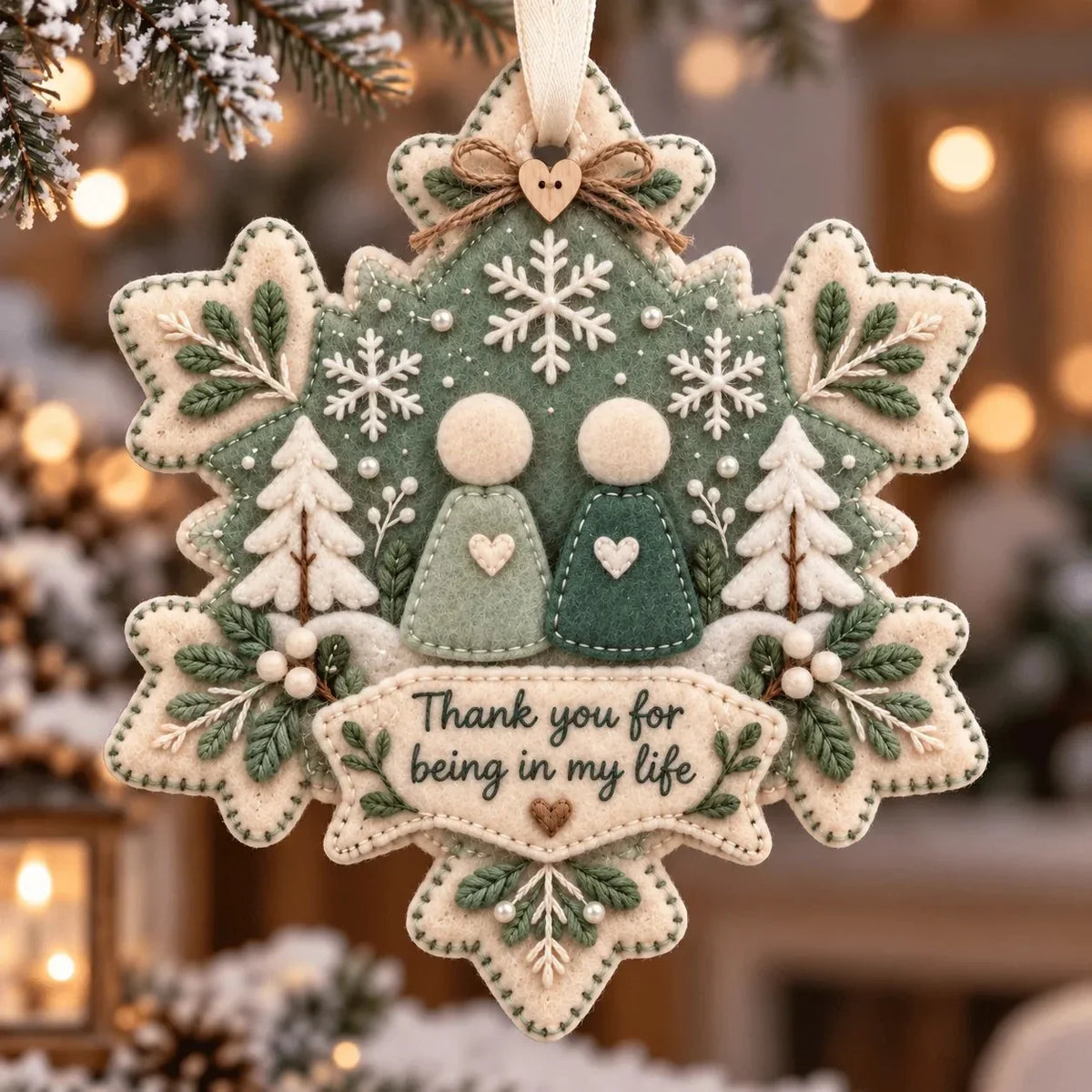 Warstwowa filcowa zawieszka pamiątkowa „Thank You”