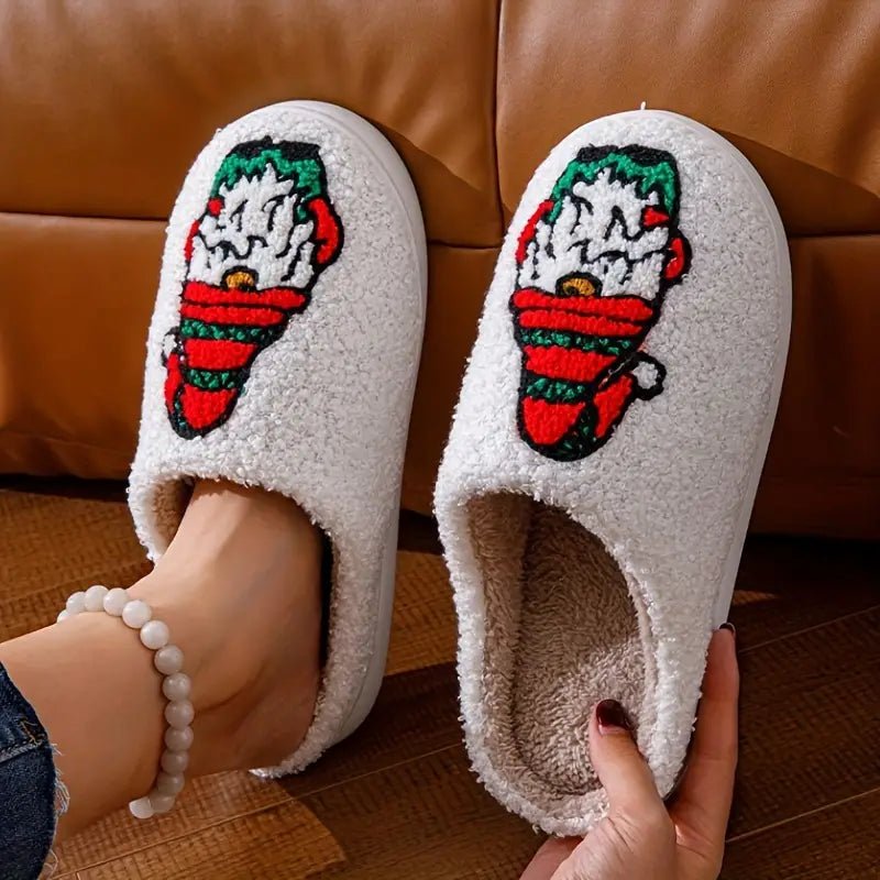 WINTERHOOF – Warm, Non-Slip House Slippers with Deer Motif for Winter