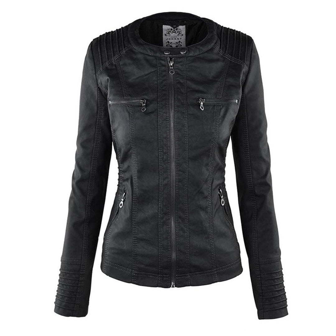 Women's Hooded Leather Jacket - Autumn Edition