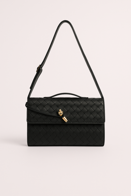 Women's Leather Handbag | Braided Shoulder Strap Backpack