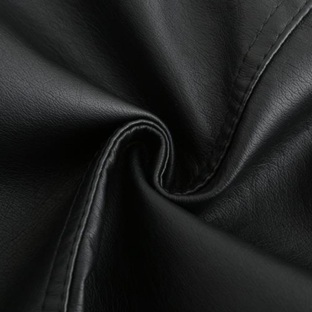 Women's Stand-Up Collar Leather Jacket - Autumn Edition