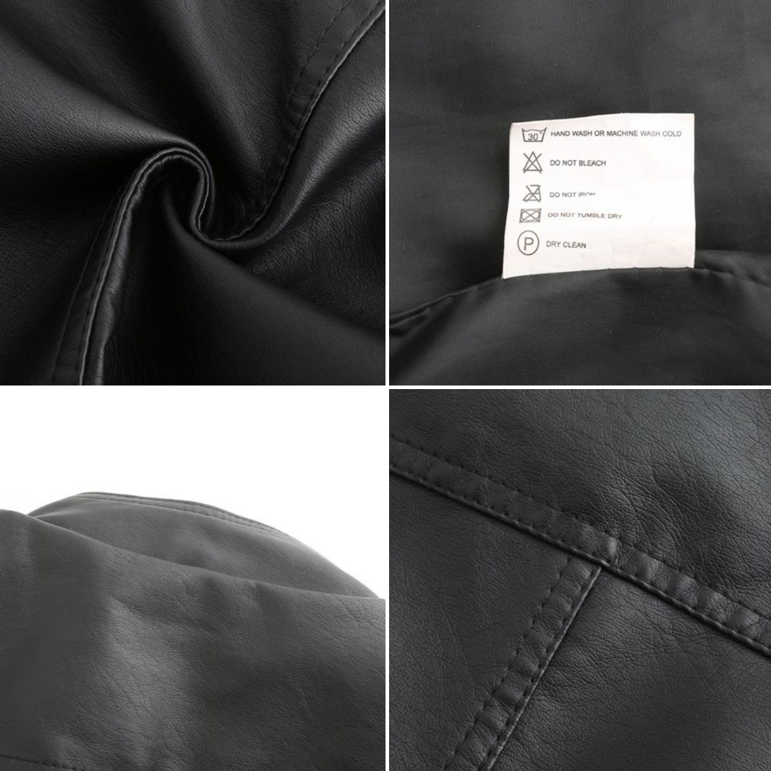 Women's Stand-Up Collar Leather Jacket - Autumn Edition