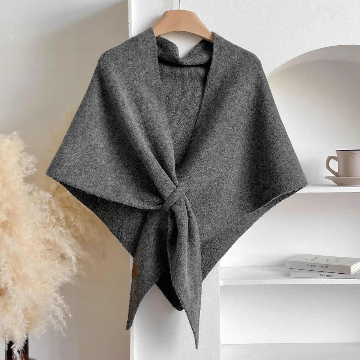 Women's Triangular Wool Scarf for Autumn and Winter