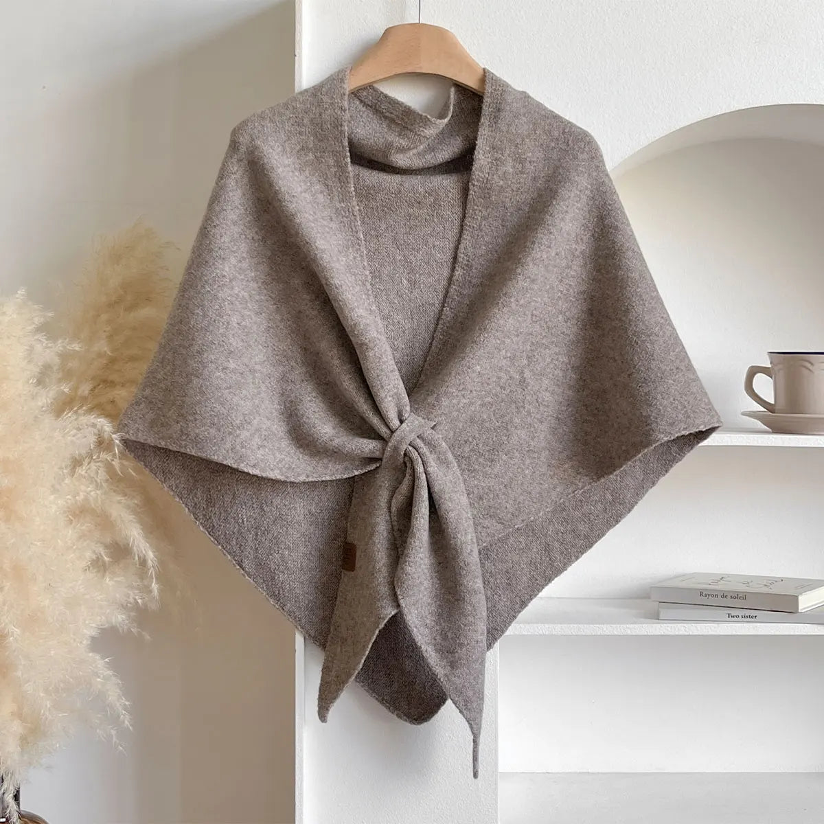 Women's Triangular Wool Scarf for Autumn and Winter