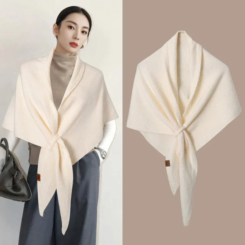 Women's Triangular Wool Scarf for Autumn and Winter