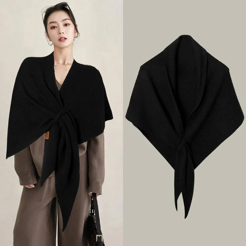 Women's Triangular Wool Scarf for Autumn and Winter