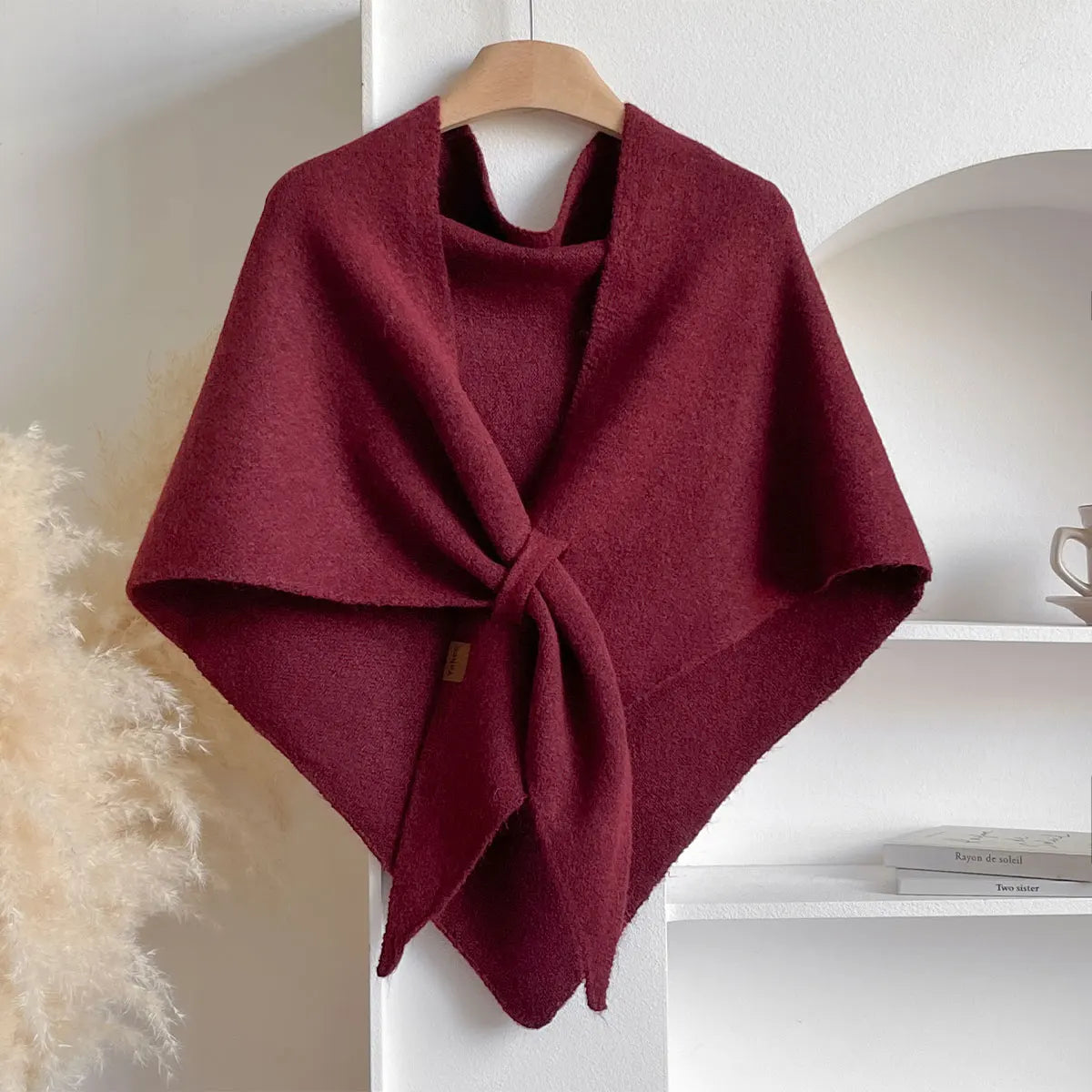 Women's Triangular Wool Scarf for Autumn and Winter