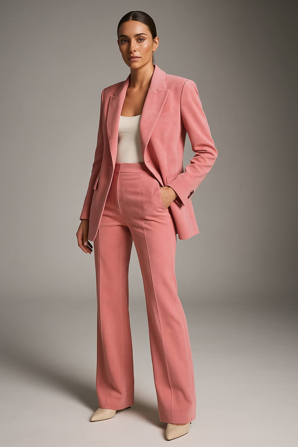 Women's Two-Piece Blazer and Pant Set - Autumn Edition