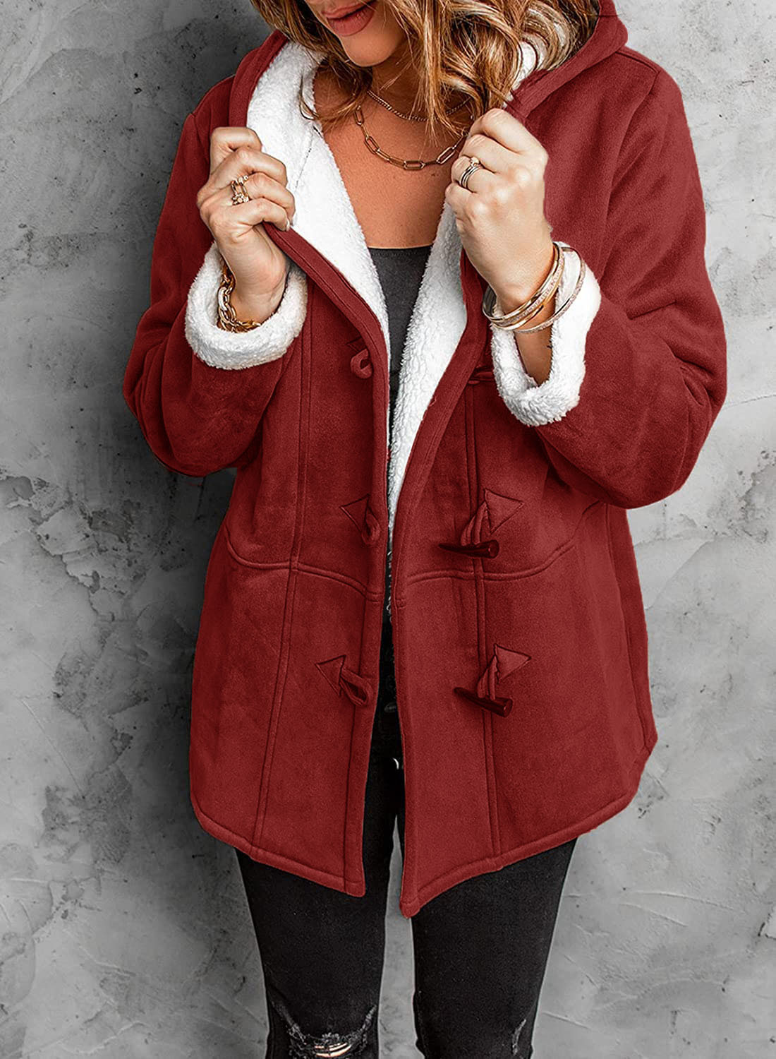 Women's Warm Winter Coat with Hood and Insulating Lining