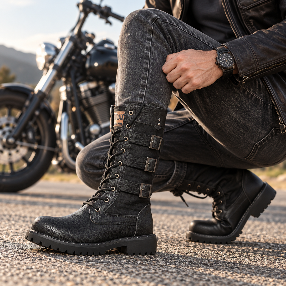 Wysokie buty motocyklowe